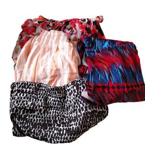 Women's 2X Shirt Lot Of 4 Blouses 3/4 and Short Sleeve Assorted Brands L63